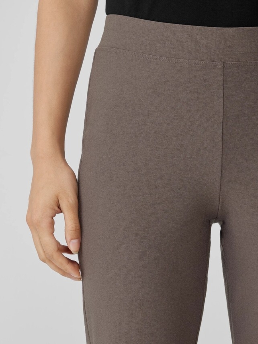 Eileen Fisher Washable Stretch Crepe Slim Pants Seaweed Straight-Leg Womens XS - Picture 3 of 11